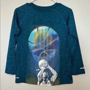 Champion Kids Teal Basketball Graphic Long Sleeve Tee
